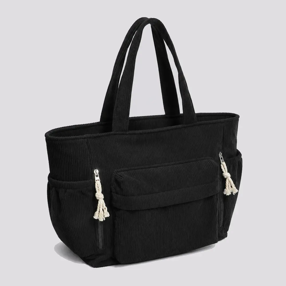 Sac à main Noir — Cléophée, vue trois-quarts