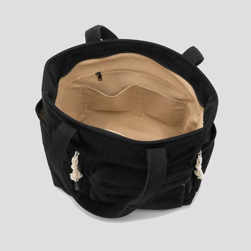 Sac à main Noir — Cléophée, vue ouverte de haut