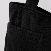 Sac à main Noir — Cléophée, zoom sur la matière en velours côtelé