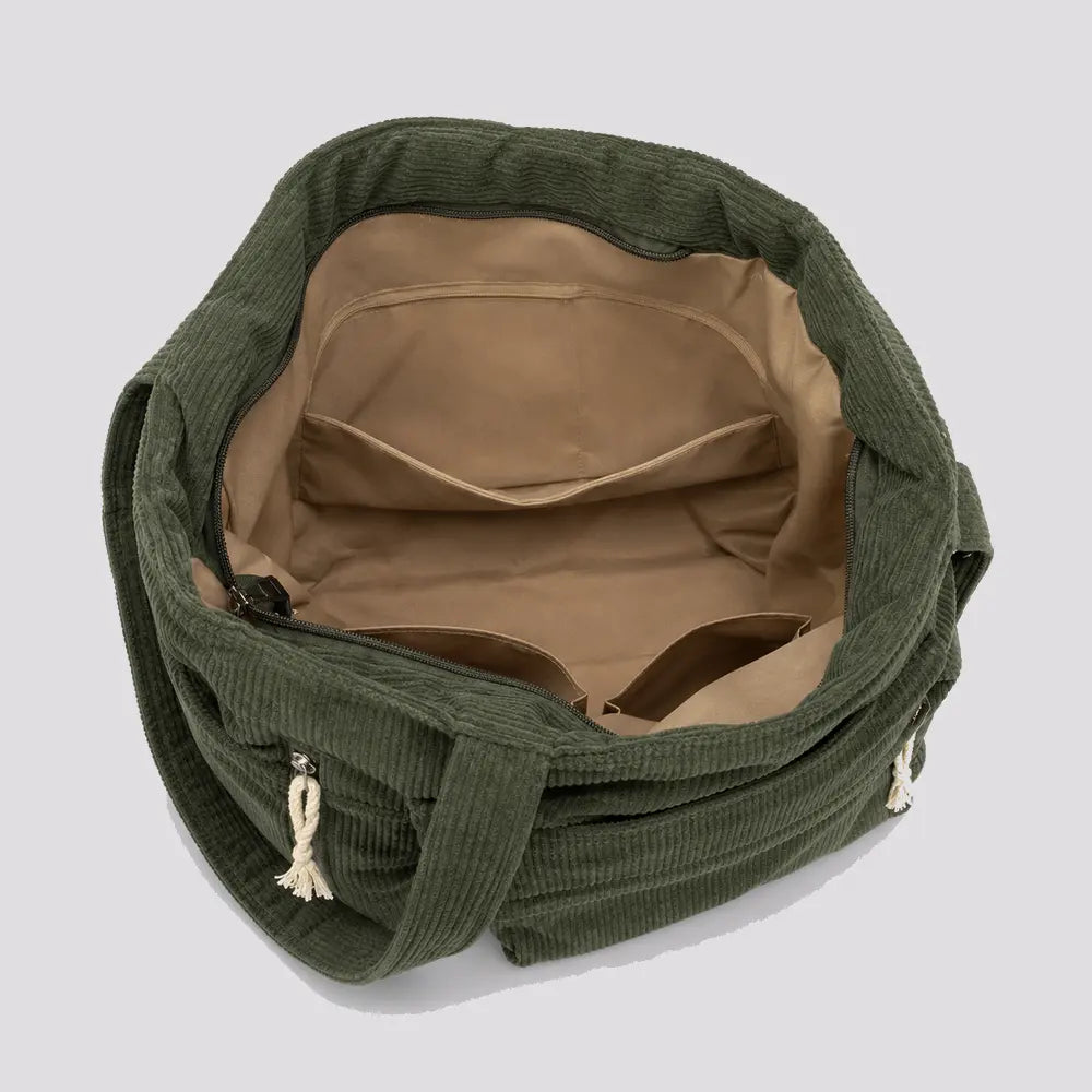 Sac à main Vert — Cléophée, vue ouverte de haut