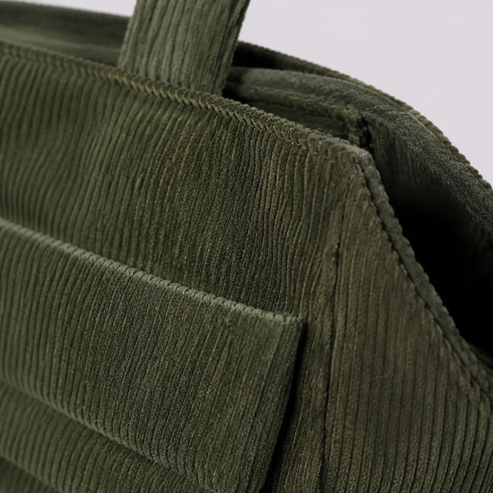 Sac à main Vert — Cléophée, zoom sur la velours côtelé