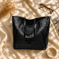 Sac à main Noir — Arielle, flatlay éditorial ENNA